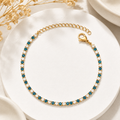 Pulseira Rivière Zircónias Verdes & Pérolas – Aço Inoxidável & Banho a Ouro PVD