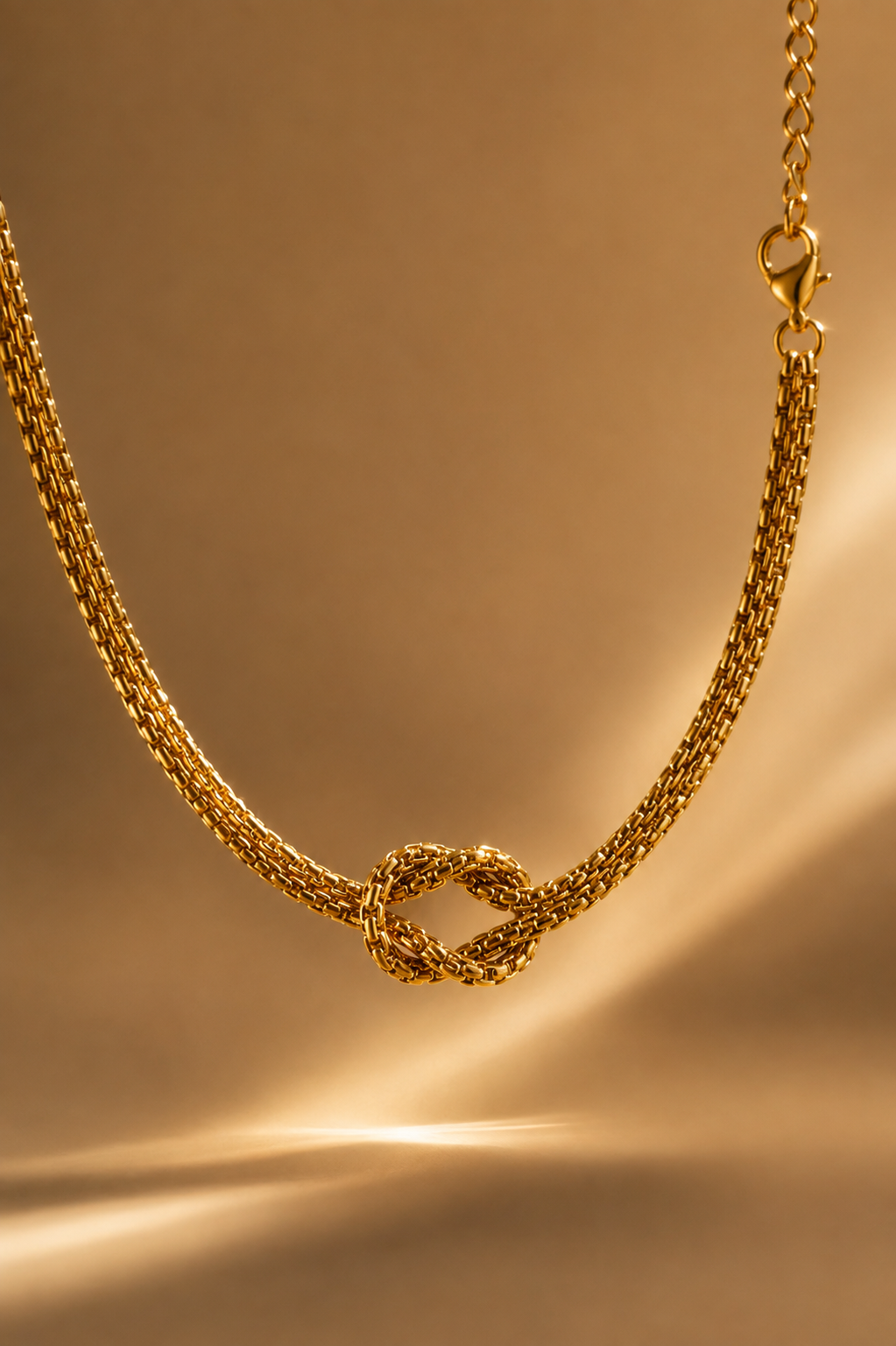 Pulseira Nó do Destino Corrente Dupla – Aço Inoxidável & Banho a Ouro PVD