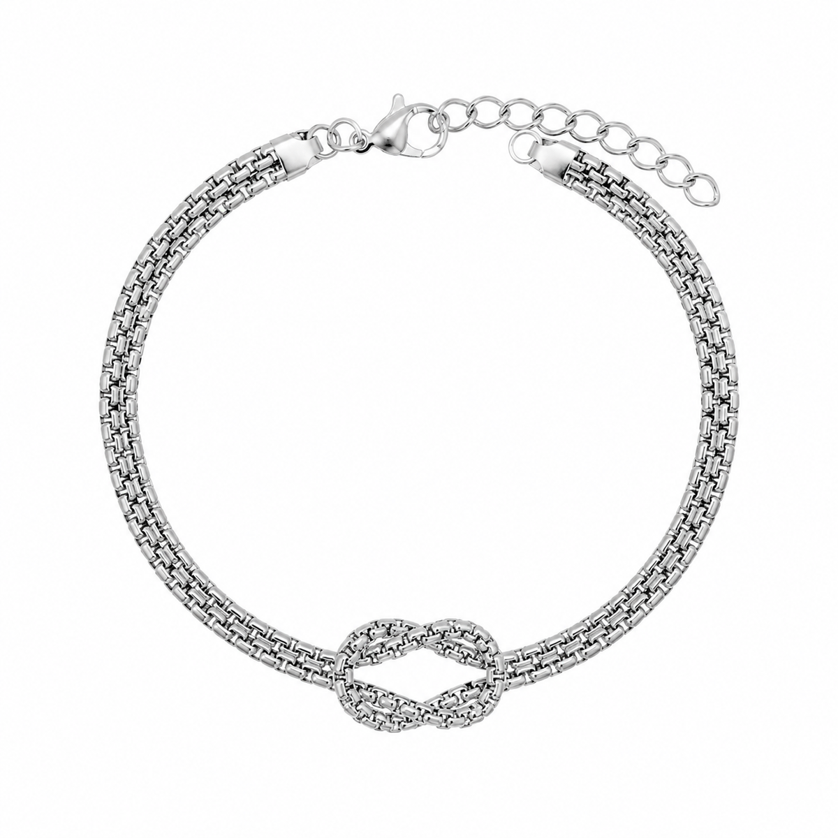Pulseira Nó do Destino Corrente Dupla – Aço Inoxidável & Banho a Ouro PVD