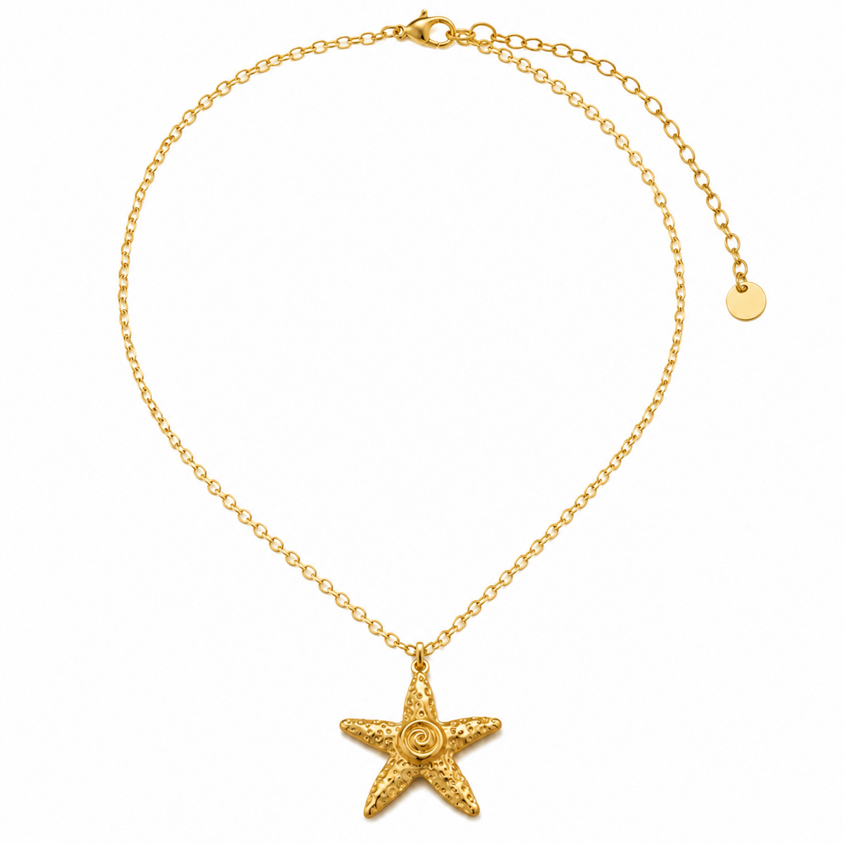 Colar Estrela do Mar Texturizada – Aço Inoxidável & Banho a Ouro PVD